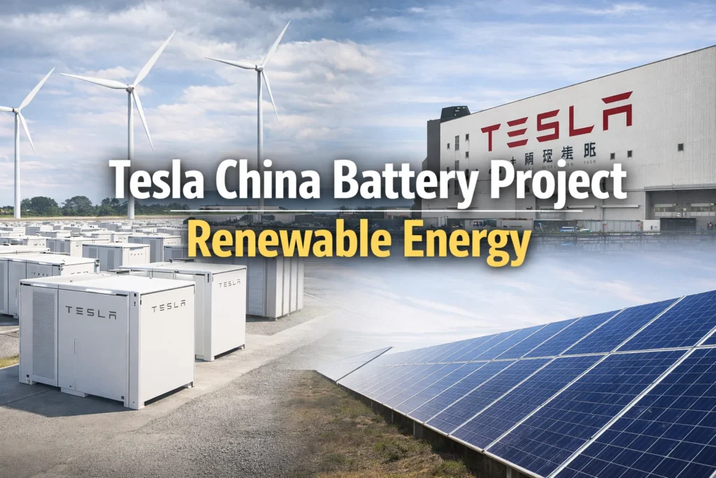 Tesla China battery project renewable energy